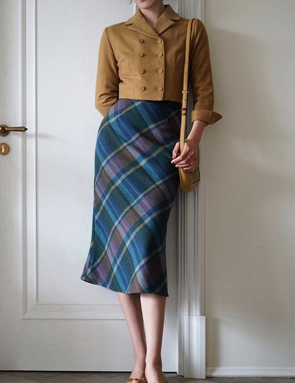 British plaid elegant skirt