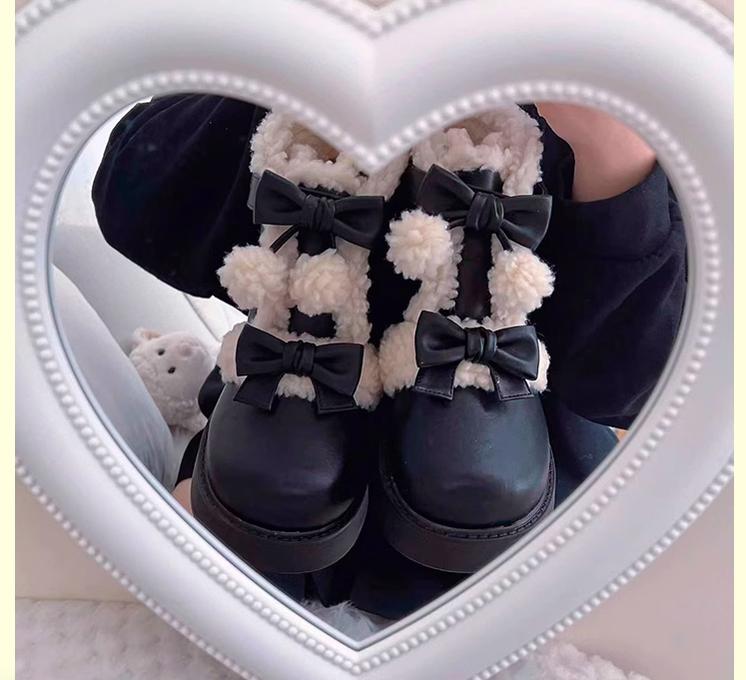 Beauty Bunny - Furry Bear - Winter Cute Lolita Shoes Short Snow Boots