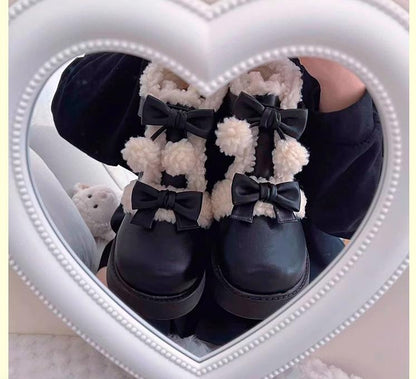 Beauty Bunny - Furry Bear - Winter Cute Lolita Shoes Short Snow Boots