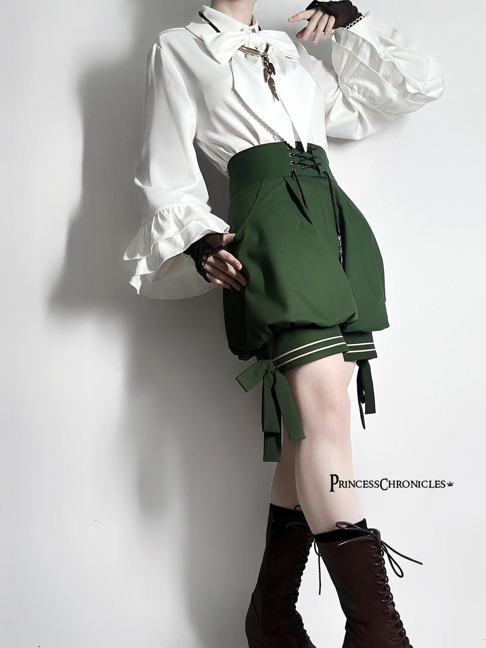 Princess Chronicles - Bunny Feather - Ouji Lolita Shorts Set with Hooded Vest with Bunny Ear