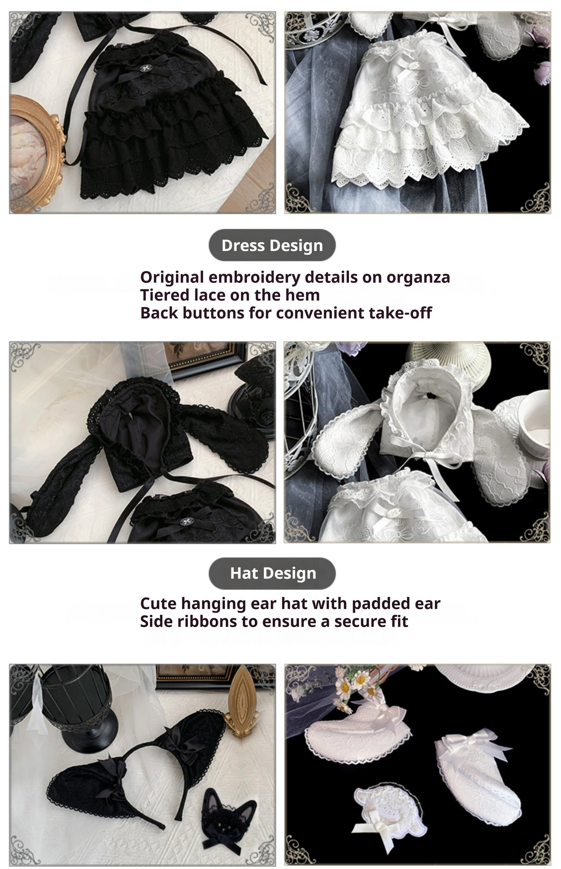 With PUJI - Puppet Box - Kawaii Lolita Bag Lamb Kitten Detachable Bag Dress Hat