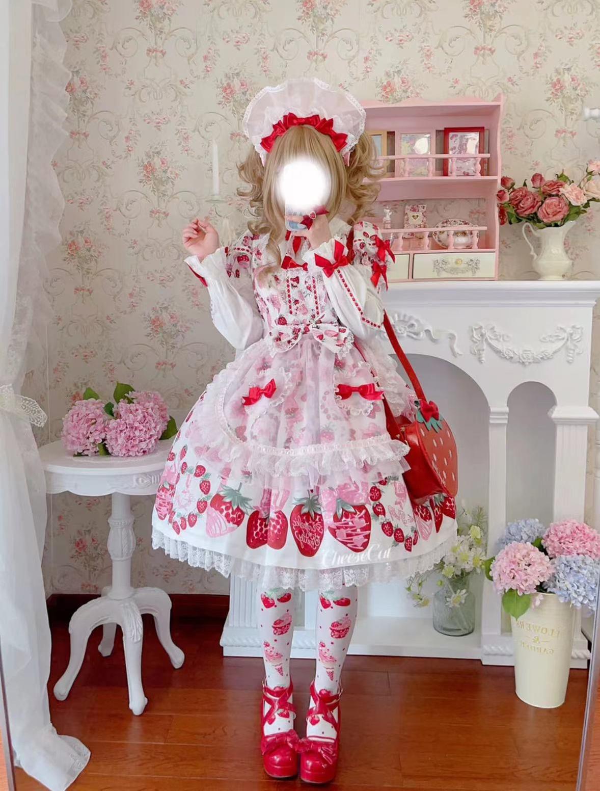 CheeseCat - Sweet Lolita Bonnet Organza Bow Headdress