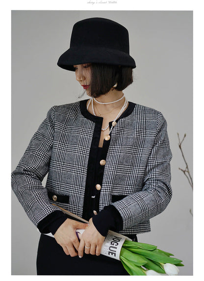 Lady's houndstooth retro jacket