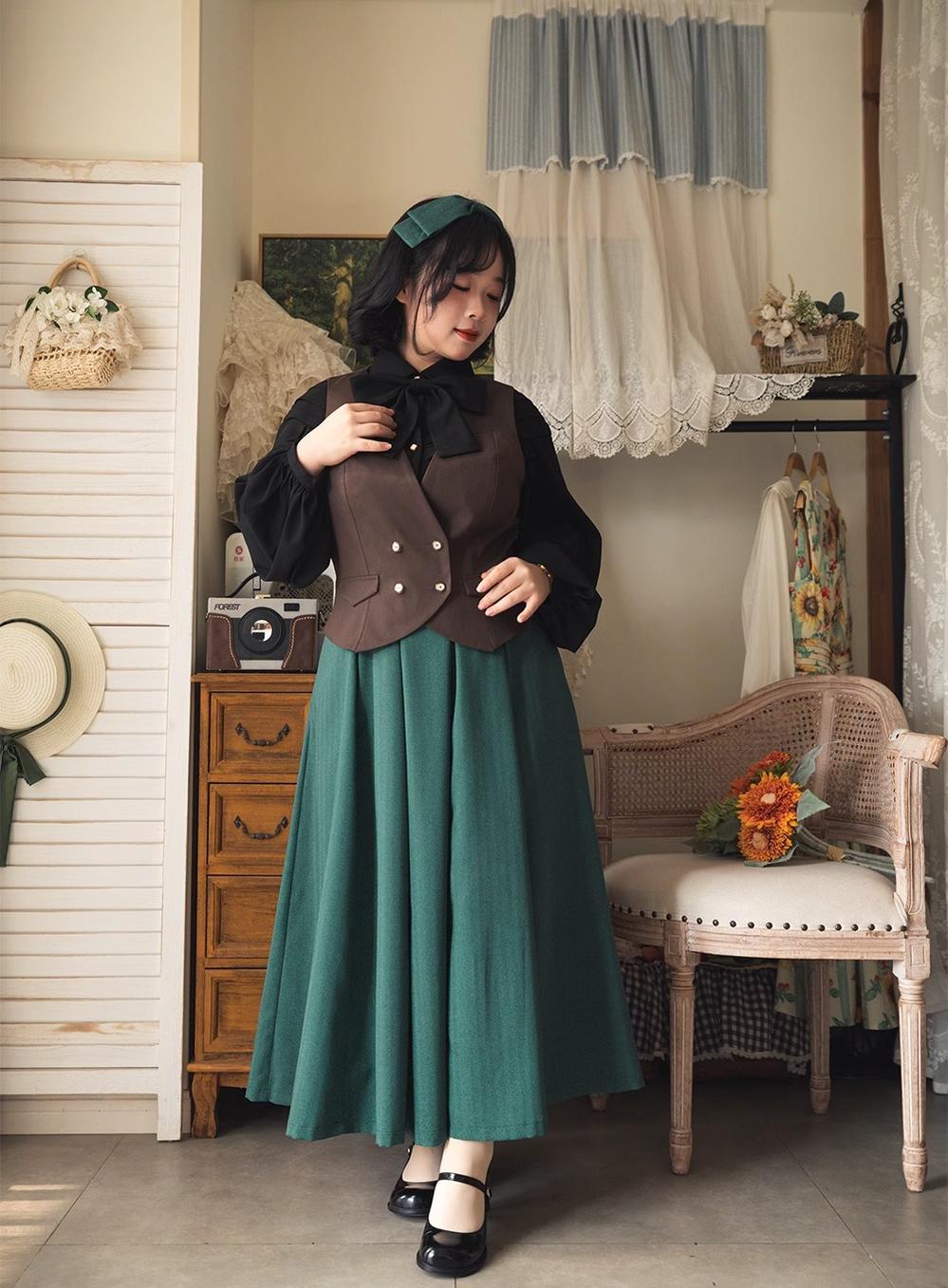 Forest Wardrobe - Forest Basket - Elegant Lolita Vest V Collar Retro Waistcoat