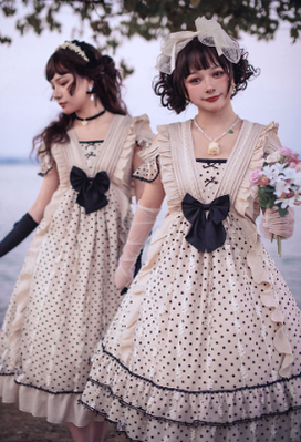 Cat-Romance - Coconut Milk Boo Boo - Elegant Lolita Polka Dot OP