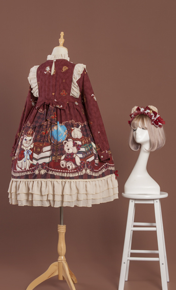 OCELOT - Crown Bear - Kawaii Daily Lolita Long OP Dress