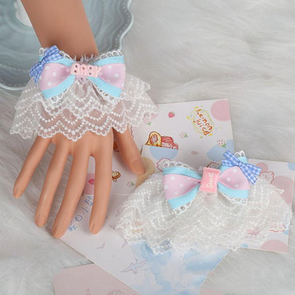 Manmeng - Pink and Blue Sweet Lolita Bow Headwear