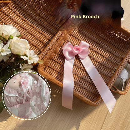 Uncle's Workshop - Stacked - Lolita Accessory Set Hairband Bow Trailing Brooch Choker