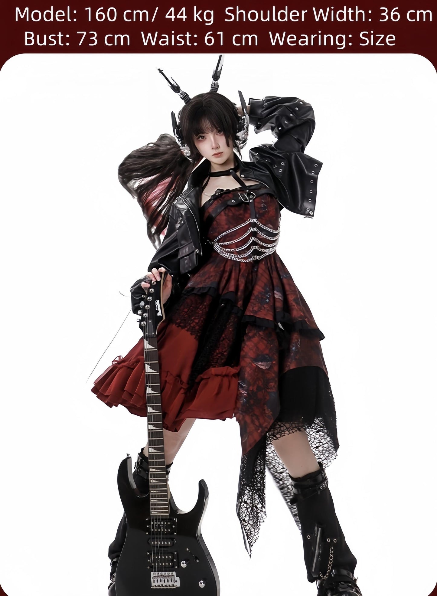 YingLuoFu - Bleeding Strawberry - Gothic Lolita JSK Dress With Jacket/Rib Chain Accessory