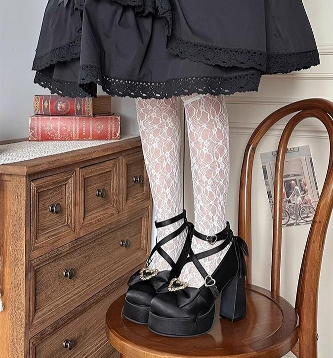 Cheesecake - Mousse Heart - Sweet Lolita High Heel Shoes Mary Jane Love Heel Shoes
