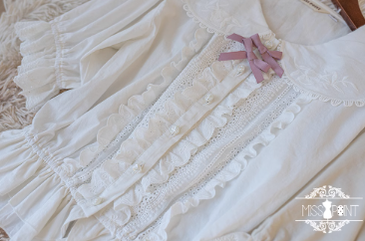 Miss Point - Little Anna - Elegant Lolita Cotton Puff Sleeve Blouse