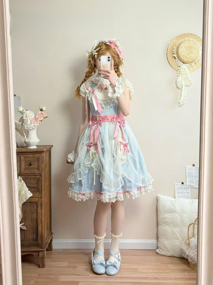 Uncle's Workshop - Fluttering Cherry Spring Strings - Cotton Sweet Lolita JSK Dress