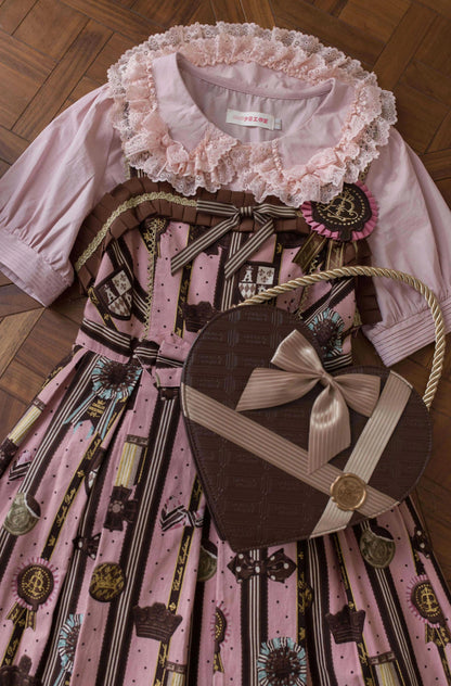 MIST - Semi-sweet Milk Cake - Sweet Lolita Short Sleeve Blouse with Lace Peter Pan Collar