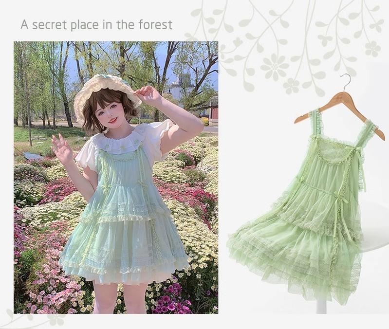Polyhymnia - Secret Forest - Classic Lolita JSK Dress Multi-layered Dress Summer Gauze Dress