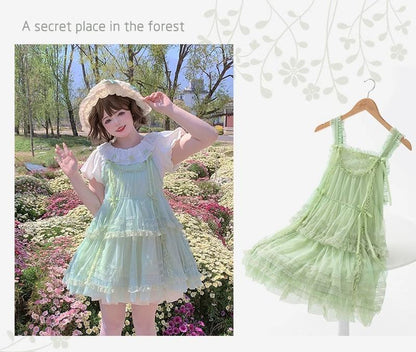 Polyhymnia - Secret Forest - Classic Lolita JSK Dress Multi-layered Dress Summer Gauze Dress