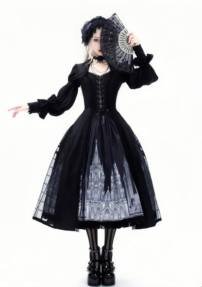 Susin Lolita - Night Traveler - Gothic Lolita Skirt Long Coat Long-Sleeved Shirt and Bustier
