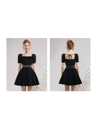 Elegant Feather Diamond Chain Dress【s0000007279】
