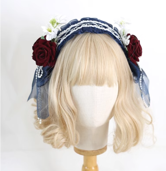 Xiaogui - Elegant Lolita Floral Lace Handmade Headband