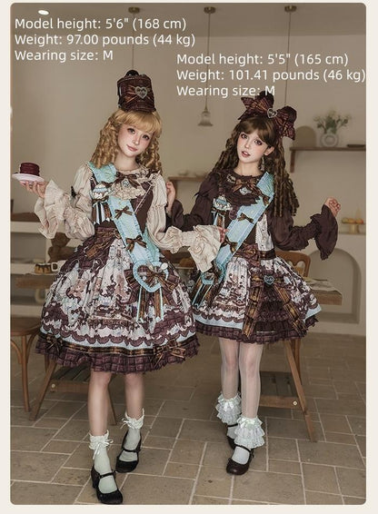 Alice Girl - Bear Chocolate Bar - Kawaii Lolita JSK & Salopette Dress