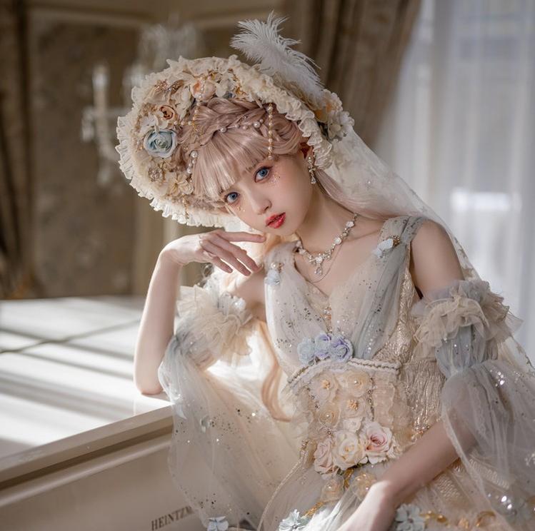 Cat Fairy - Gorgeous Lolita Tea Party Necklace, High Heels Shoes and BNT Hat