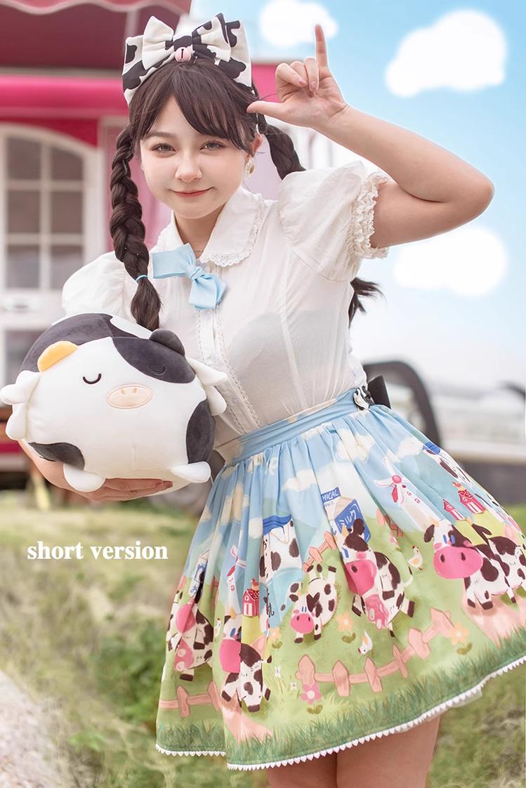 Chemical Romance - Sweetheart Farm - Sweet Lolita SK Cow Print Lolita Dress