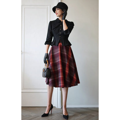 Modern vintage plaid skirt