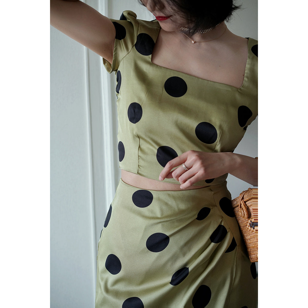 Duchess polka dot vintage blouse