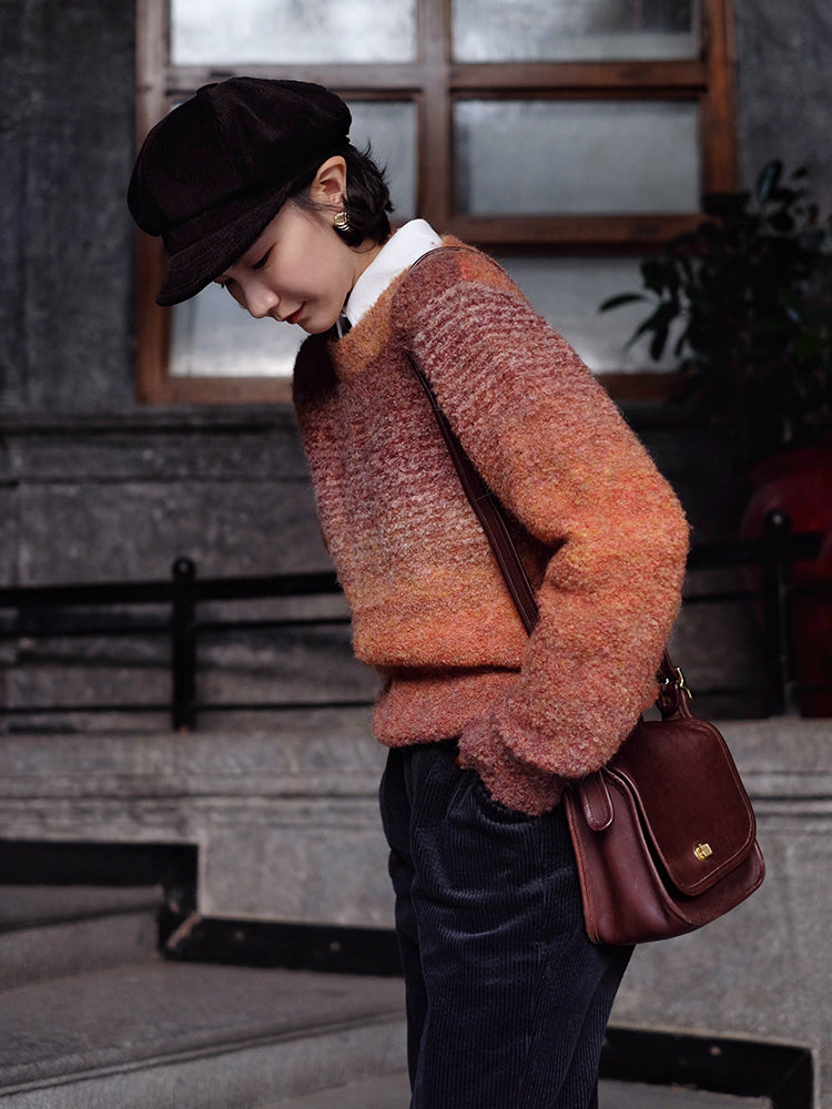 color gradation knit sweater