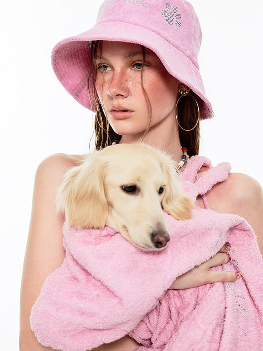 Towel Fabric Rhinestone Bucket Hat【s0000009186】