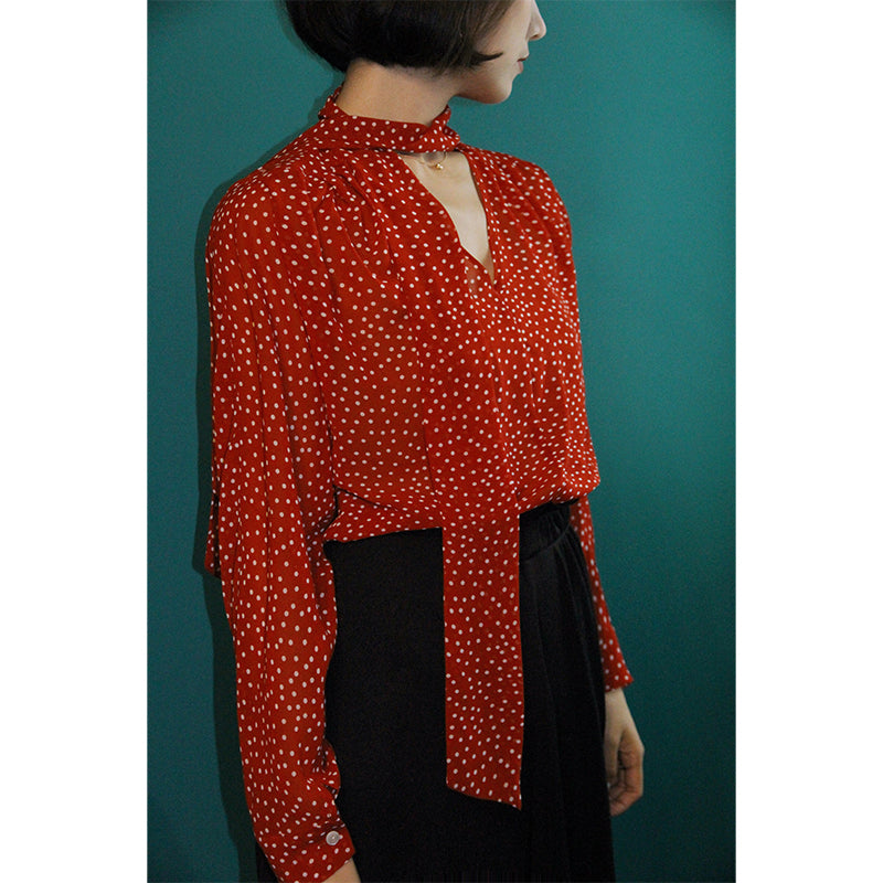 Lady's Polka Dot Retro Blouse