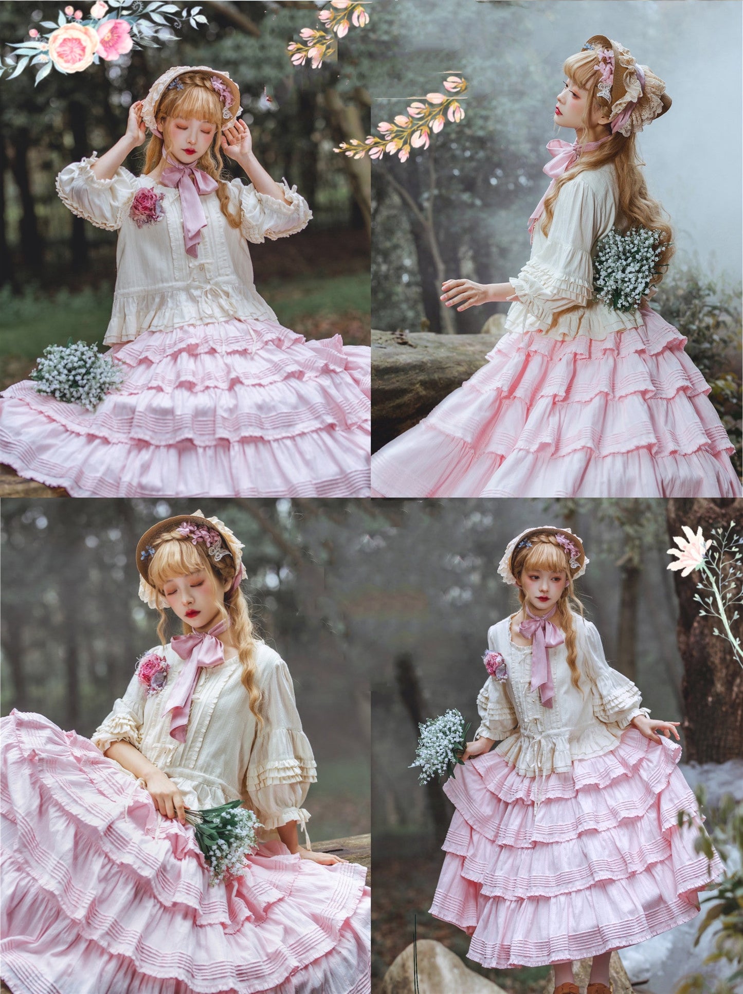 Boguta - Heidi Cotton Lolita Tiered SK Skirt
