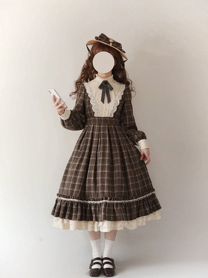 Miss Point - Rose Silhouette 3.0 - Plaid Vintage Classic Lolita OP