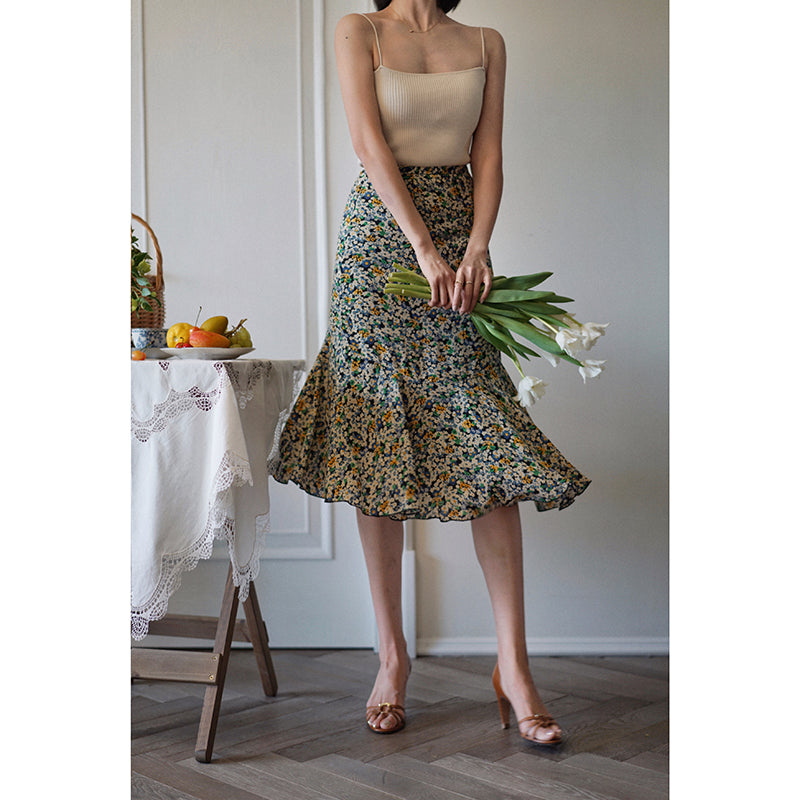 Vintage skirt dripping with flower drops