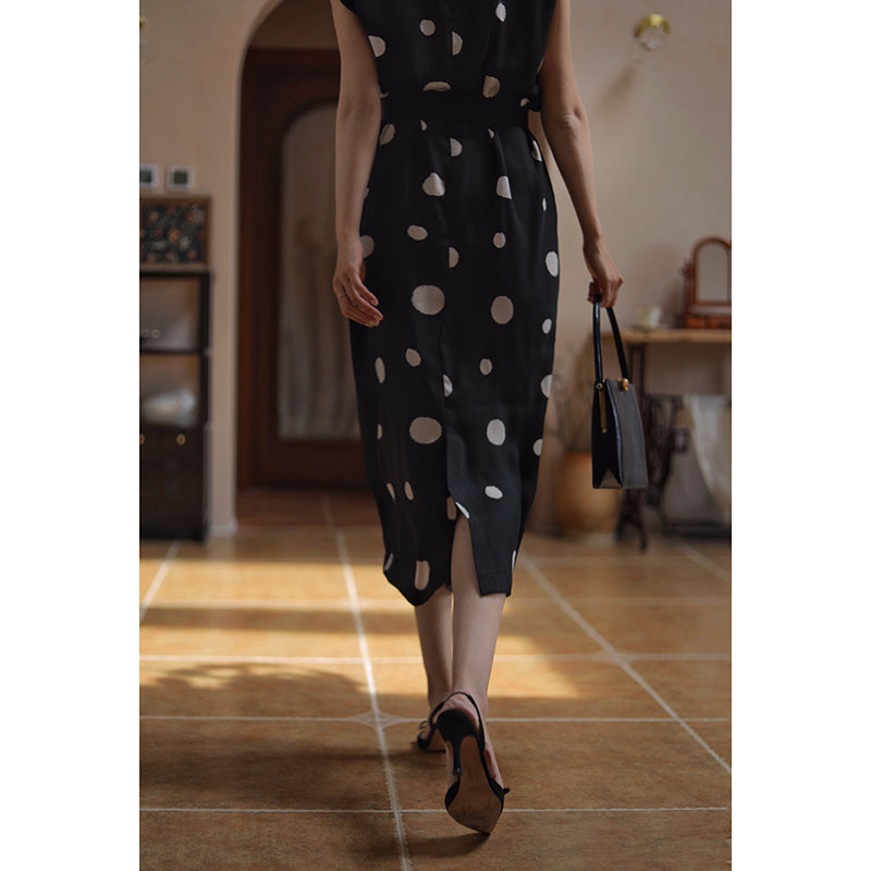 Countess Polka Dot Black Dress