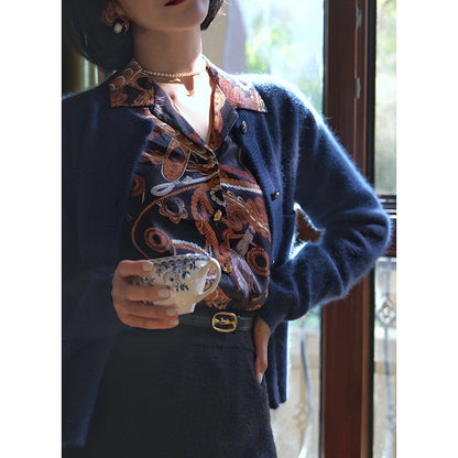 Rope pattern vintage blouse