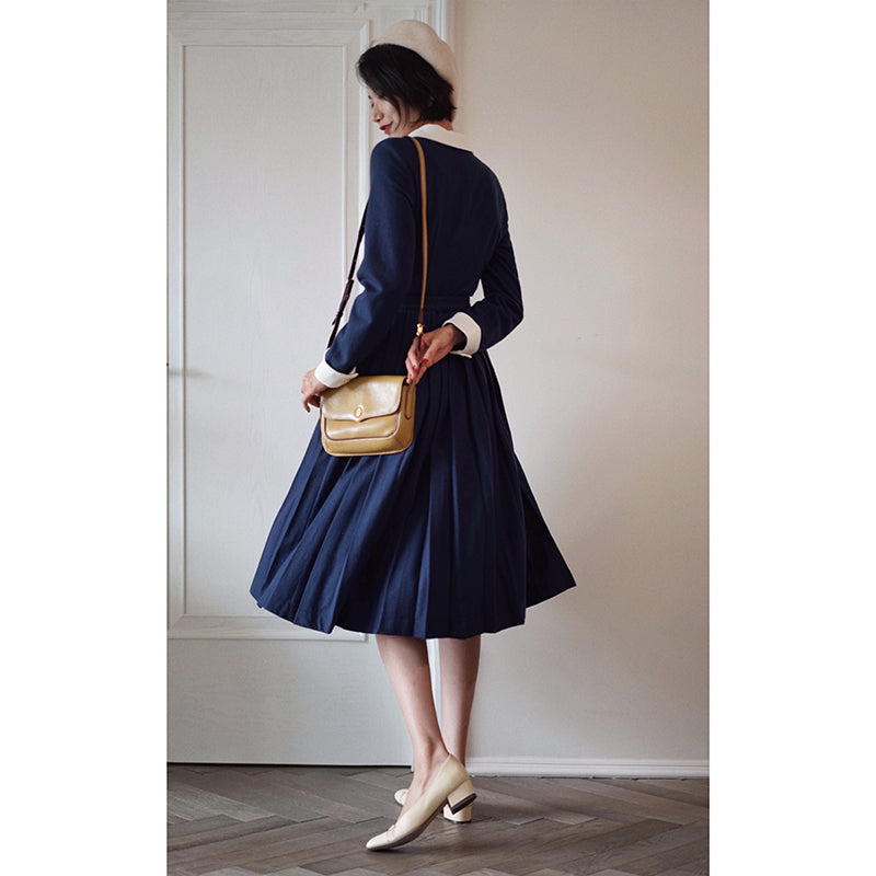 Navy blue classic dress