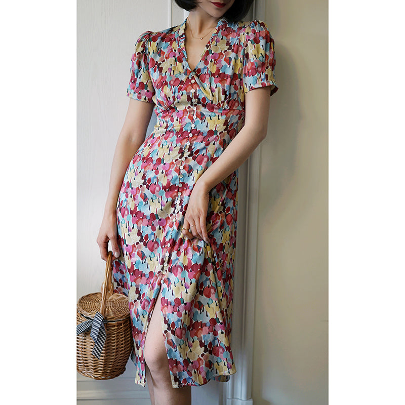 Tropical Floral Vintage Dress