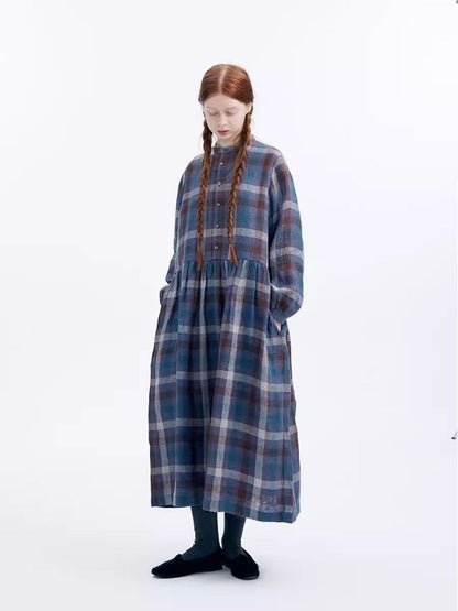 Plaid Long Sleeve Dress【s0000007953】