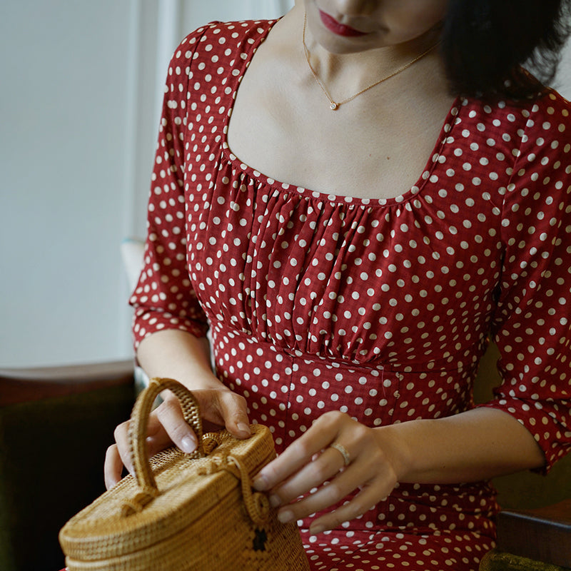 Italian lady's polka dot dress