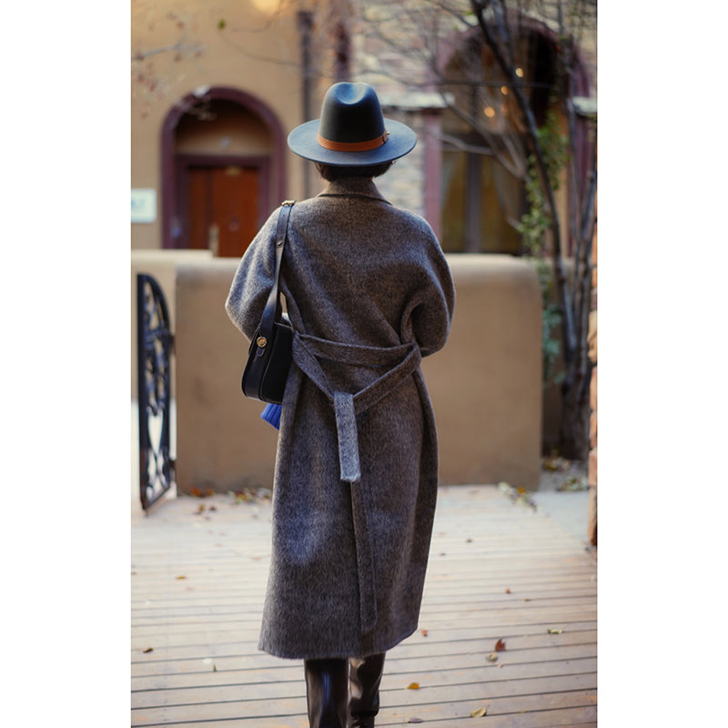 Black Ash Lady Long Wool Coat