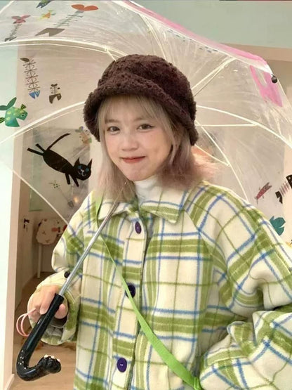 Long Sandwich Warm Tweed Coat【s0000006236】