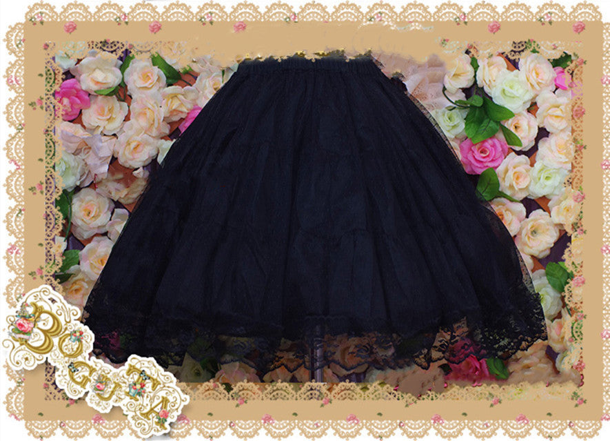 Boguta - A-line Casual Lolita Pure Lace three-layers Petticoat