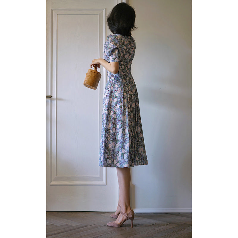 lady floral retro dress