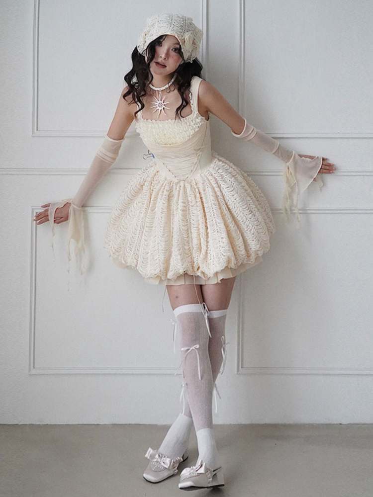 Niche Strap Princess Puff Dress【s0000008139】