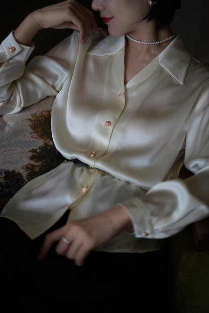 pearlescent silk blouse