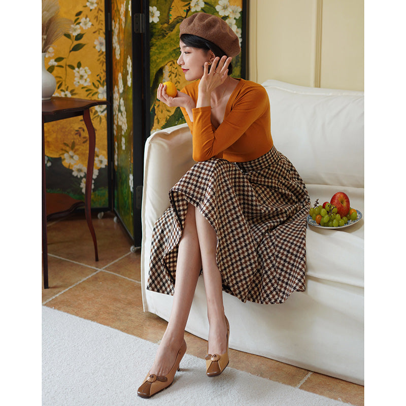 British plaid hepburn skirt