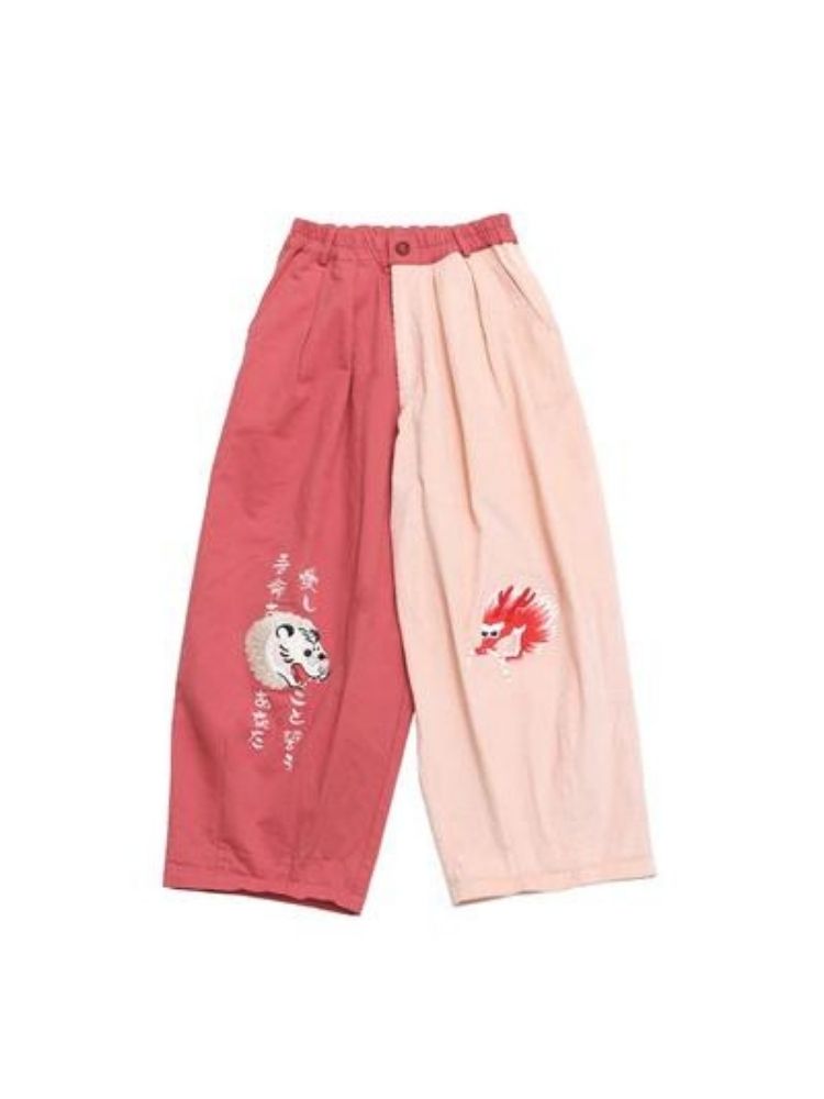 Two-color stitching wide-leg pants【s0000003617】