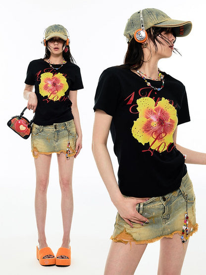 Summer Fruit Printed Loose T-Shirt【s0000009137】