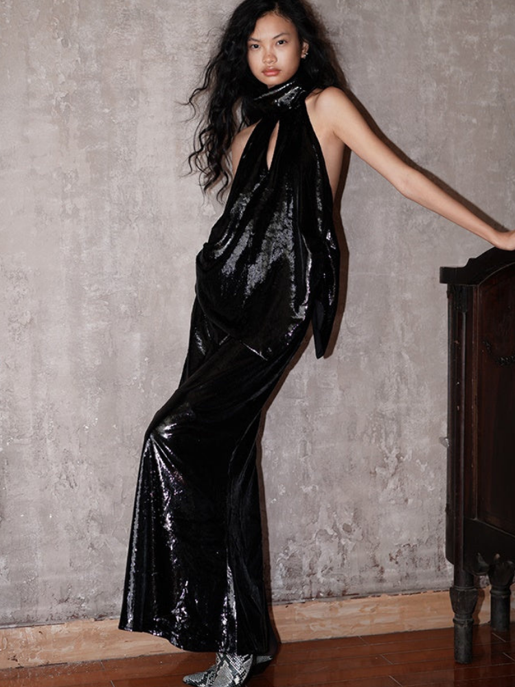 Lustrous Velvet Mermaid Maxi Skirt