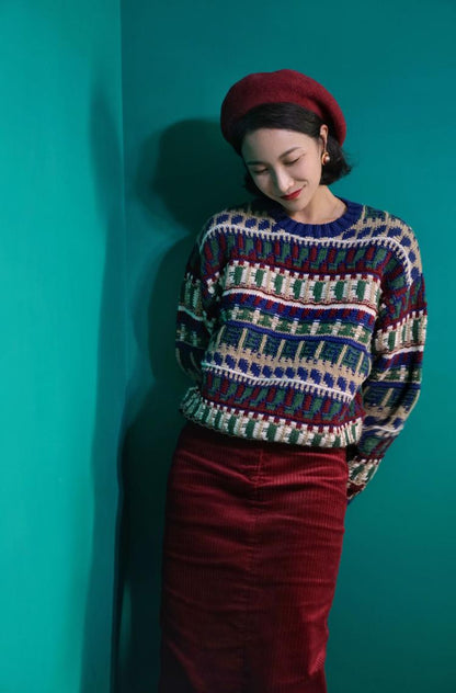 Nordic Retro Fair Isle Knit